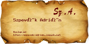 Szpevák Adrián névjegykártya