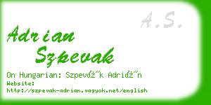 adrian szpevak business card